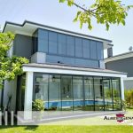 Einzelner Glasschieber-Faltbarer Glasbalkon