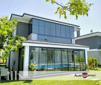 Einzelner Glasschieber-Faltbarer Glasbalkon